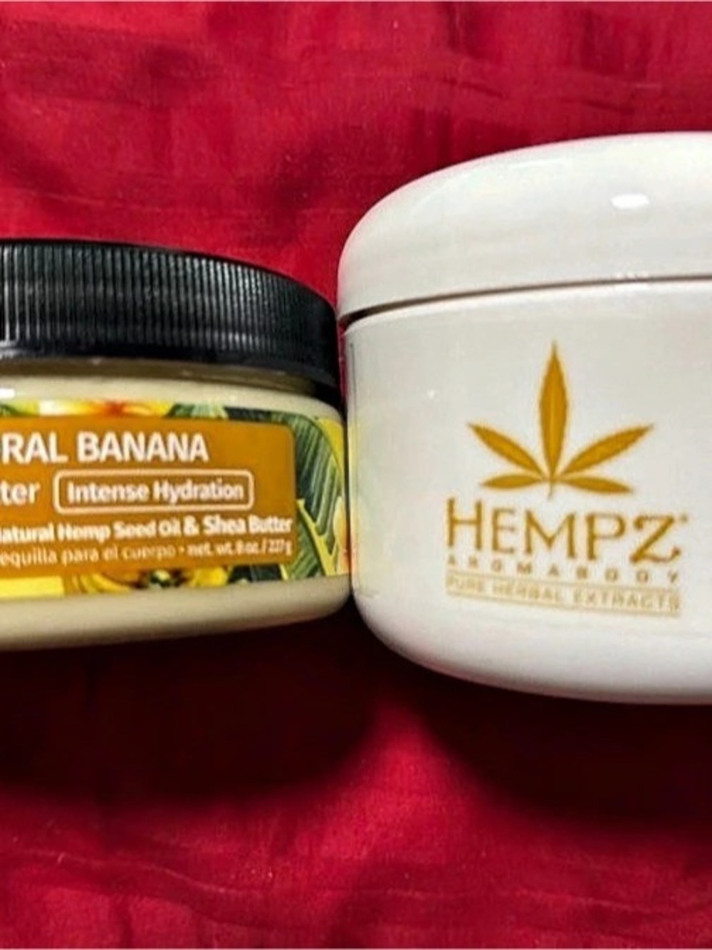 Hempz Original Floral Banana Herbal Body Butter; Milk & Honey Exfoliating Herbal